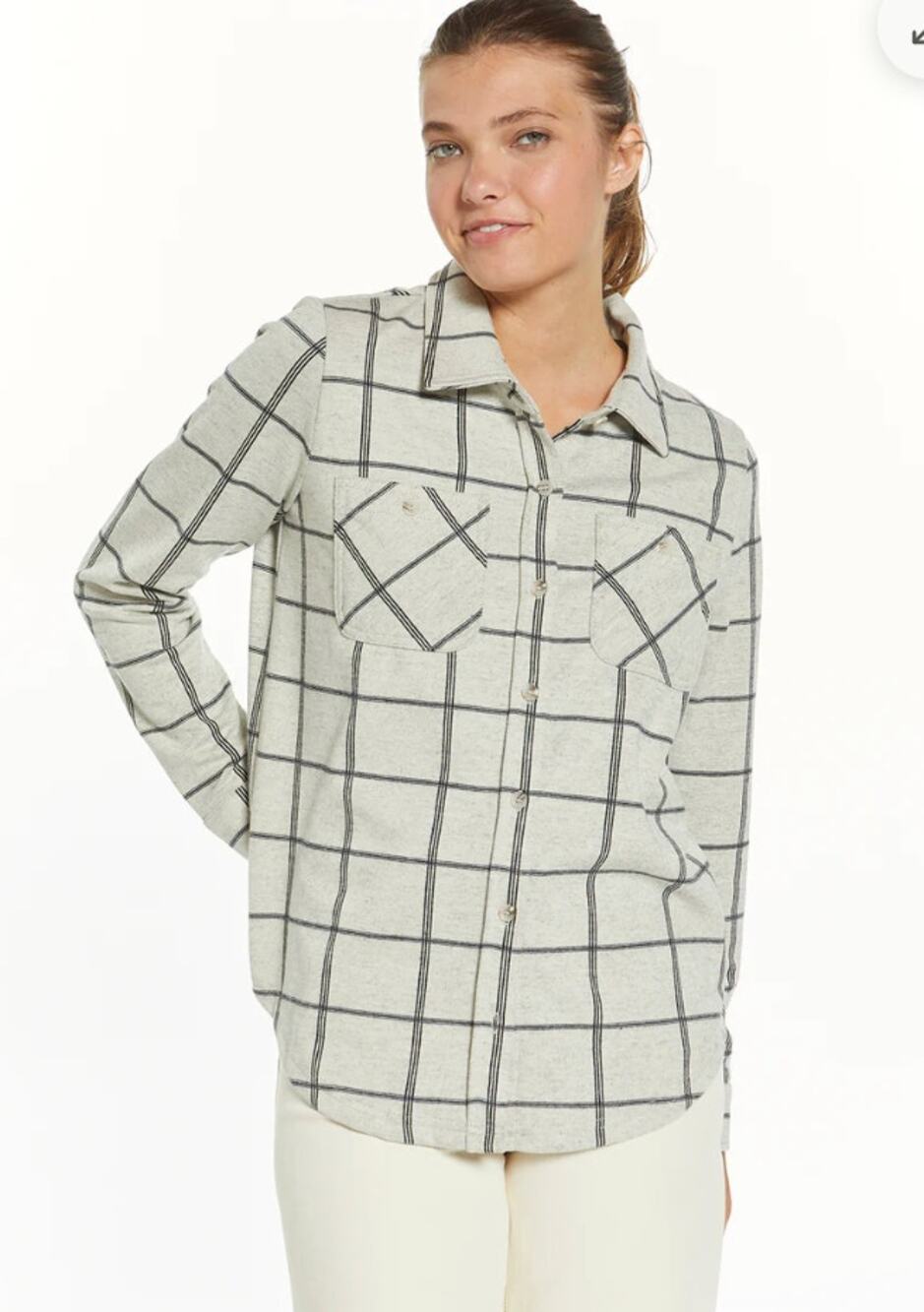 Thread & Supply Lewis Soft Luxe Plaid Button Up Shirt Women's Large